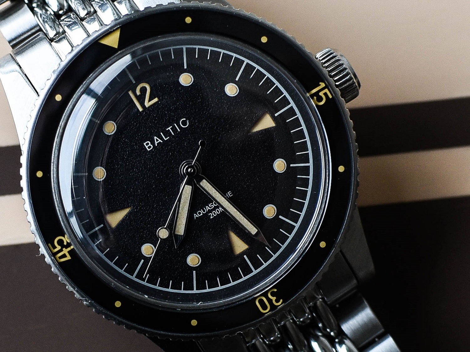 Baltic Aquascaphe dial detail and close up
