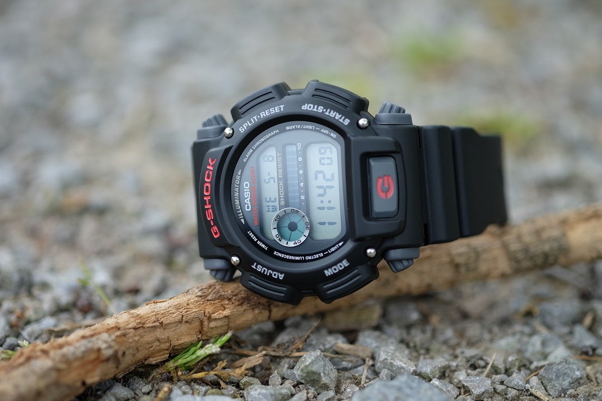 Casio Men's Digital Black and Grey Nylon Strap G-Shock Watch DW9052V-1 