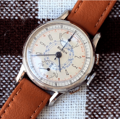 Mathey-Tissot Chronograph Wristwatch Dial NOS Venus Cal 170 E 1940 Ematis 